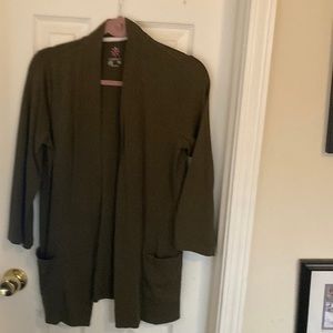 Isaac Mizhati size XXS dark green sweater.